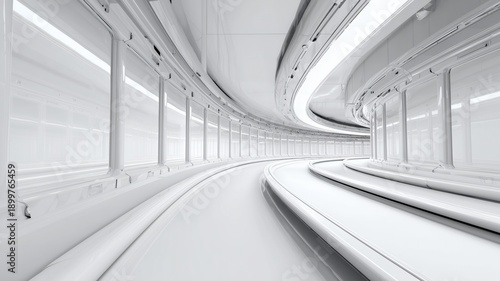 Curved White Futuristic Interior