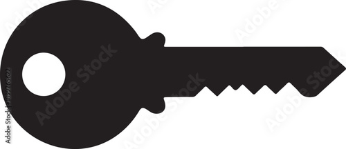 Modern key logo design template featuring a secure lock symbol for safety, privacy, and protection concepts.