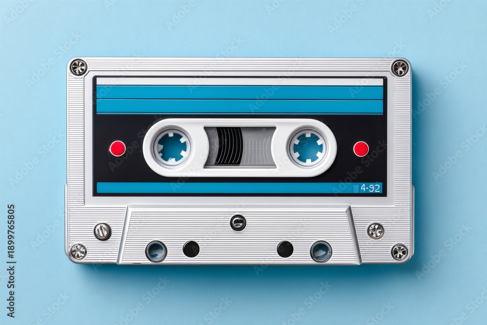 Fototapeta premium Audio cassette symbolizing vintage music and retro tech