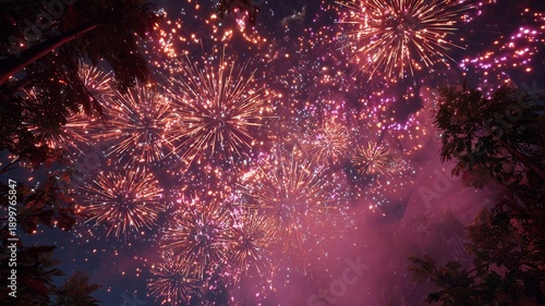 Abstract Fireworks Background Texture