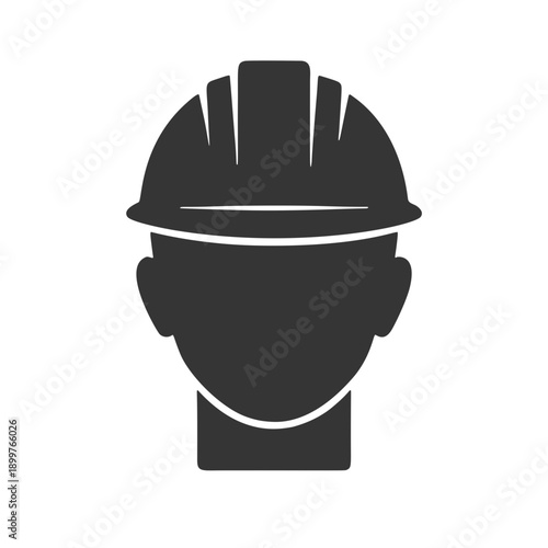 ヘルメットをかぶった人物のシルエットアイコン