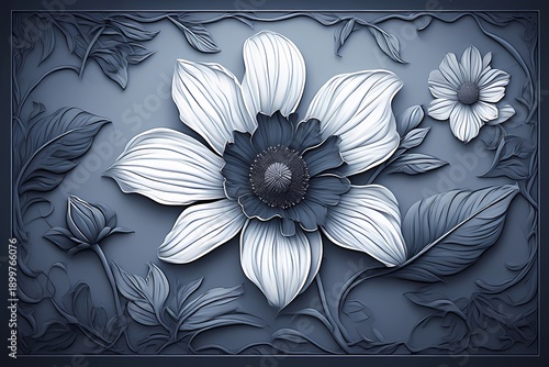 abstract floral sclupture background with flowers