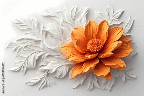 abstract floral sclupture background with flowers 