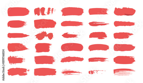 Brush strokes vector illustration, abstract grunge texture on white background. Artistic design element, paint smear, ink splatter, creative graphic element.