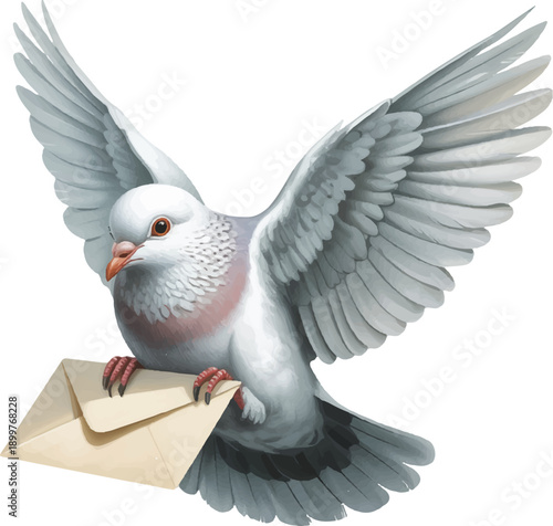 white dove with a letter