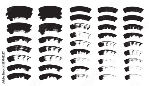 Brush strokes vector illustration, abstract grunge texture on white background. Artistic design element, paint smear, ink splatter, creative graphic element.