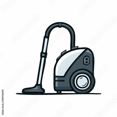 キャニスター型掃除機のシンプルなベクターイラスト 生活家電素材