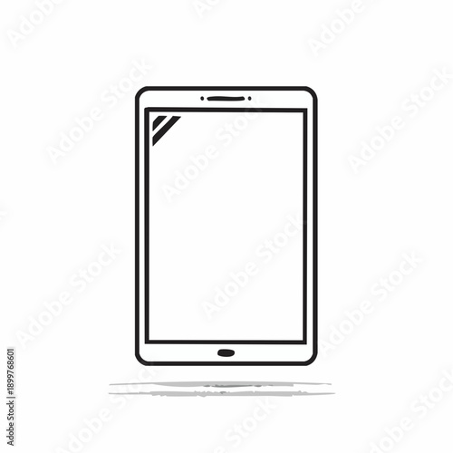 シンプルなタブレット端末のベクターイラスト モバイルデバイス素材 白背景