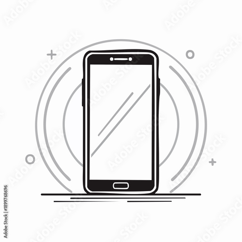 スマートフォンのシンプルなベクターイラスト モバイルデバイス素材