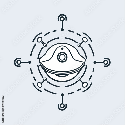 スマート家電のIoT接続イメージ ベクターのテクノロジーアイコン