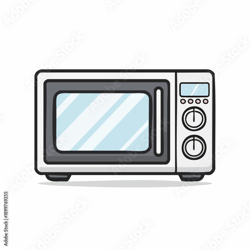電子レンジのシンプルベクターイラスト キッチン家電アイコン