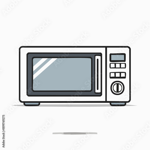 電子レンジのシンプルベクターイラスト キッチン家電アイコン