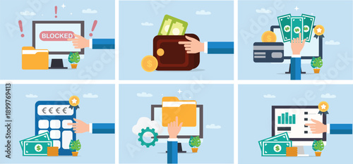 Financial Technology Online Transactions Personal Finance Budget Calculation Cloud Data Management Business Analytics Economic Growth Cybersecurity