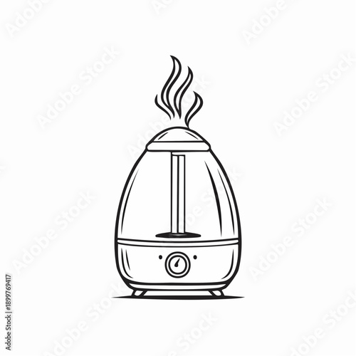 スチーム式加湿器アイコン 乾燥対策に使える空調生活家電イラスト