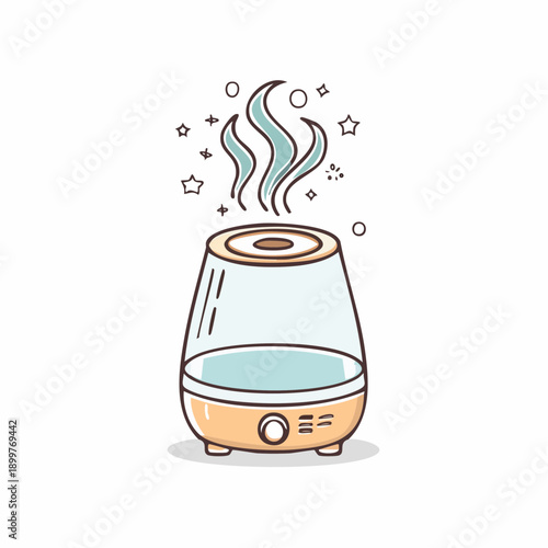 スチーム式加湿器アイコン 乾燥対策に使える空調生活家電イラスト