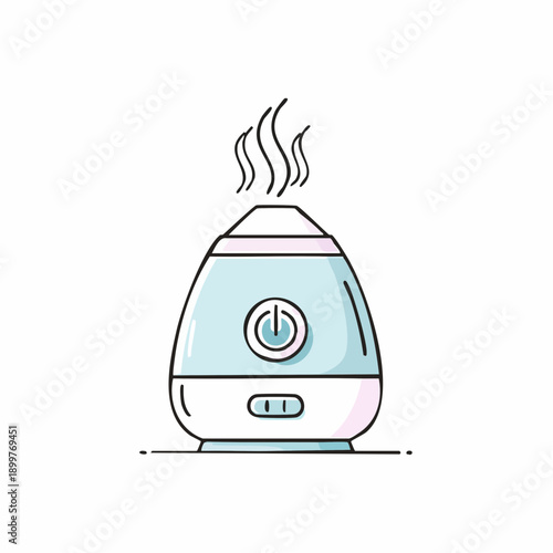 スチーム式加湿器アイコン 乾燥対策に使える空調生活家電イラスト