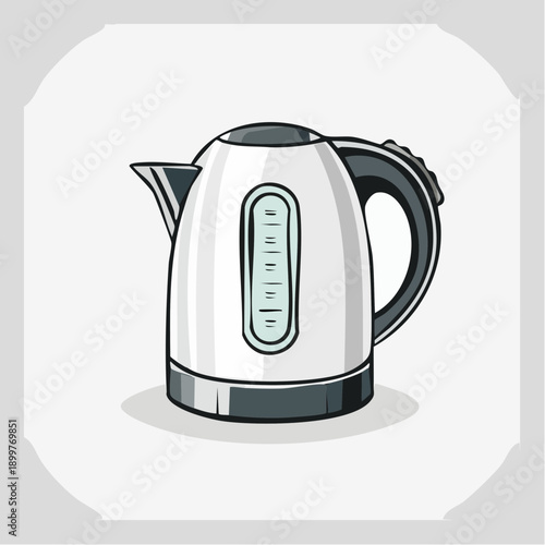 電気ケトルアイコン お湯を素早く沸かせるキッチン家電イラスト