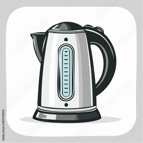電気ケトルアイコン お湯を素早く沸かせるキッチン家電イラスト