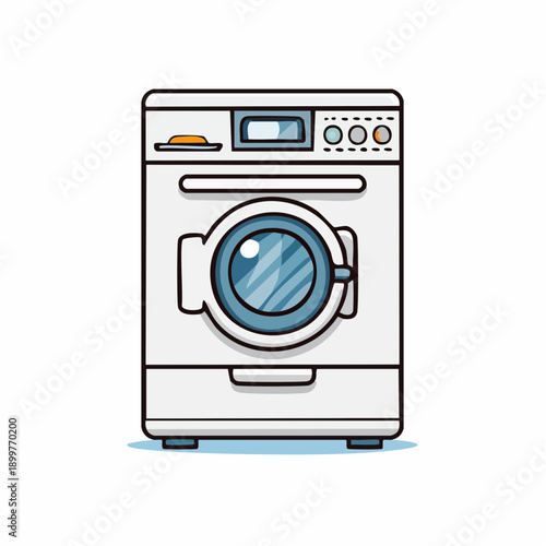 ドラム式洗濯機のシンプルベクターイラスト 生活家電アイコン