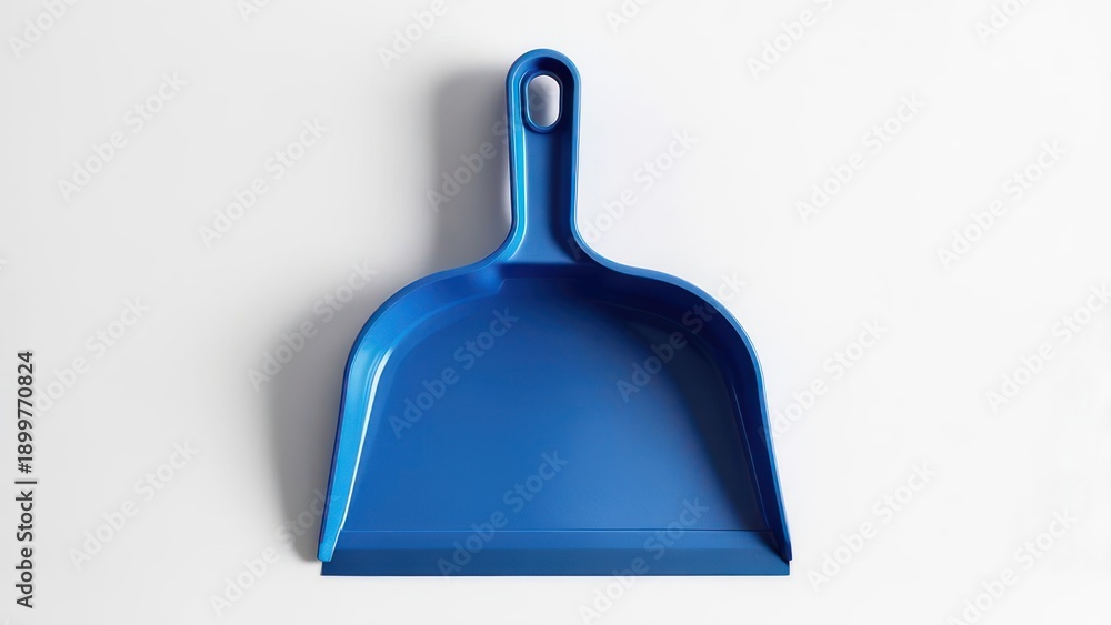 Fototapeta premium Blue Dustpan with Handle on White Background.