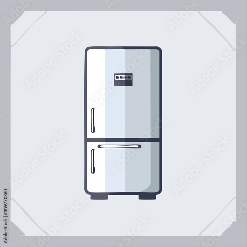 家庭用冷蔵庫のシンプルベクターイラスト キッチン家電素材