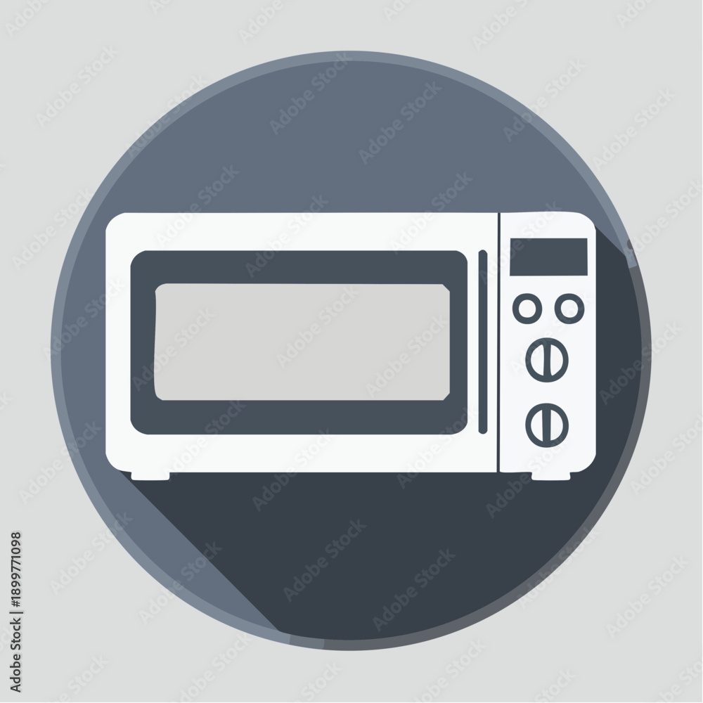 Fototapeta premium 電子レンジのシンプルベクターイラスト キッチン家電アイコン