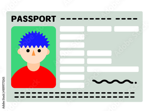 顔写真付きパスポートのイラスト