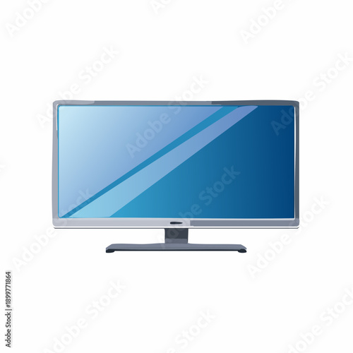 フラットモニターディスプレイのシンプルベクターイラスト IT機器アイコン