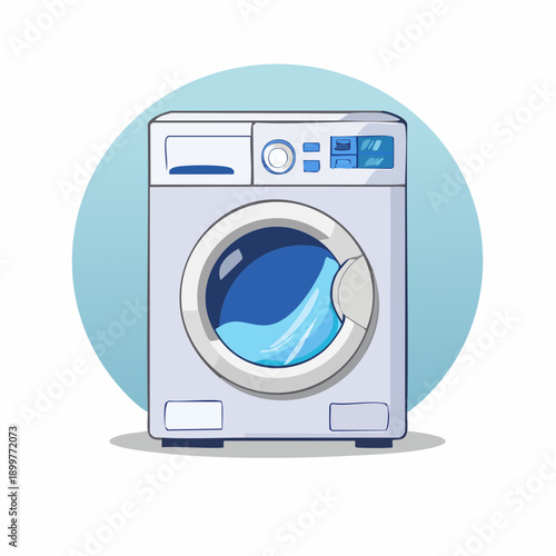 ドラム式洗濯機のシンプルベクターイラスト 生活家電アイコン