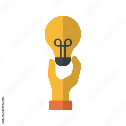 Hand installing light bulb electrical repair flat color icon
