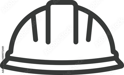 Simple line icon of a hard hat for construction and safety