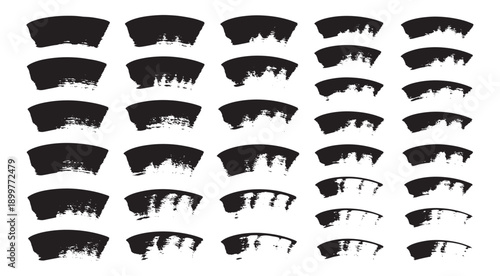 Brush strokes vector illustration, abstract grunge texture on white background. Artistic design element, paint smear, ink splatter, creative graphic element.