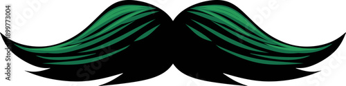 Stylish Green Mustache Illustration