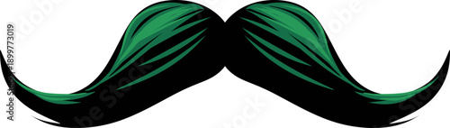 Stylish Green Mustache Illustration