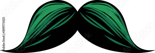 Stylish Green Mustache Illustration