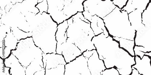 crack ground for abstract background on white background. White black grey wall, floor with cracks, texture background.