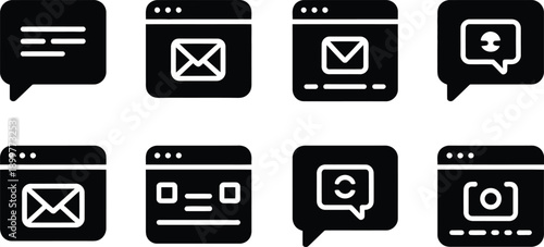 Digital Communication Interface Icons