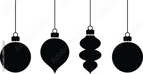 Large Set Of Ten Diverse Christmas Ornament Silhouettes