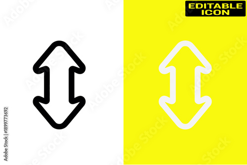 Two arrows pointing in opposite directions with a gradient background Vector