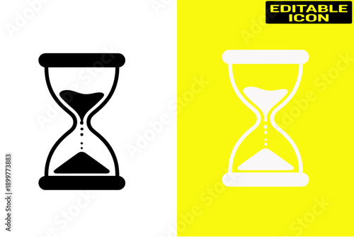 Two hourglasses on a gradient background symbolizing the passage of time Vector
