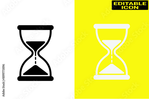 Two hourglasses on a gradient background symbolizing the passage of time Vector