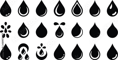 Versatile Liquid Droplet Icon Set