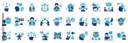 Emotional Intelligence Icon Collection Set. Glyph Color Style Icon Vector Illustration.