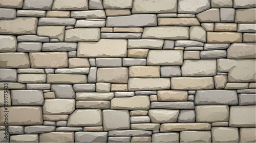 Stone wall seamless texture. Stone wall background. Seamless stone texture pattern. Vector illustration.  