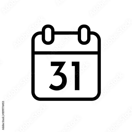 Calendar with day 31 - vector icon
