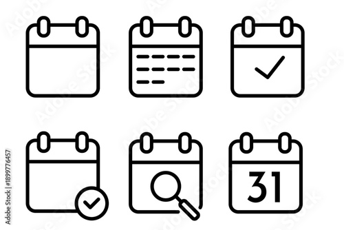 Calendar icons set - vector icon