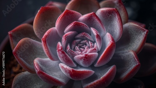 Succulent Plant Close up in Natural Light Showing Leaves and Textures Indoors
