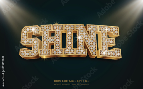 Glow and Shine diamond 3D editable text style effect