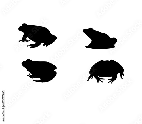 collection of frog silhouettes, which are available as vector graphics and clip art