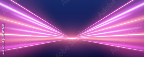 Abstract neon motion flows across a futuristic night street. Bright trails and energy lines suggest fast movement. The atmosphere feels digital and intense.
